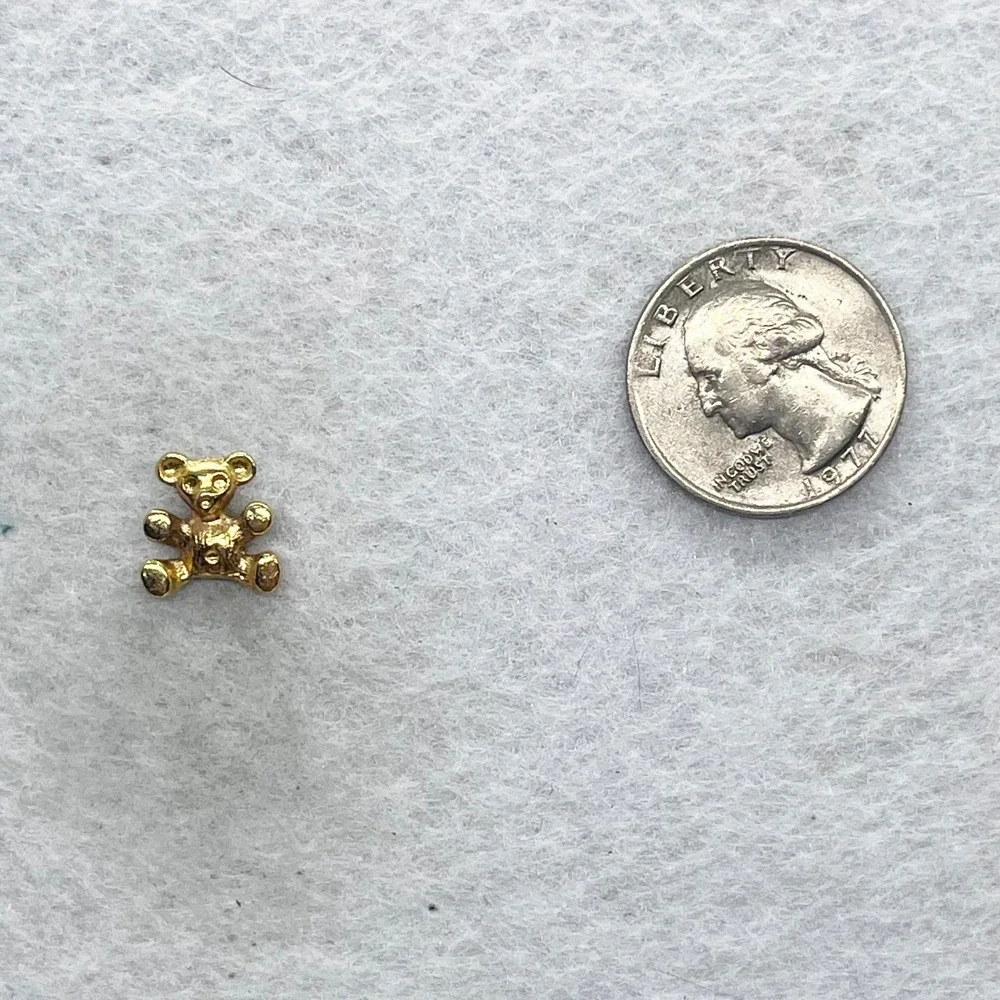 🔮 5/$25 Vintage Gold‎ Tone Teddy Bear Pin
